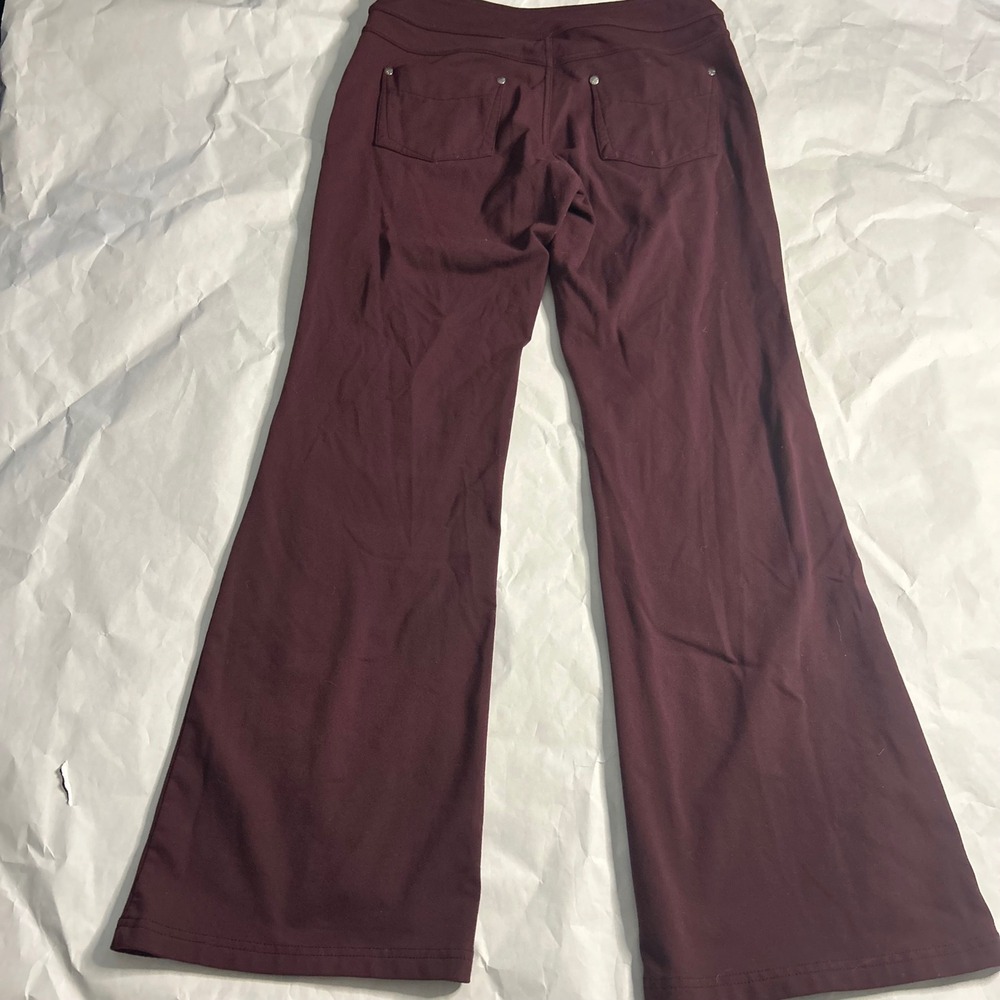 Athleta Womens‎ Burgundy Yoga Pants Flare Wide Leg Pockets Active Leggings SP